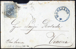 Cover 1870, Lettera Da "Mogliano" C1 Azzurro Punti 12, Del 16.12 Per Venezia Affrancata Con 20 C. Celeste, Sass. 26 - Andere & Zonder Classificatie