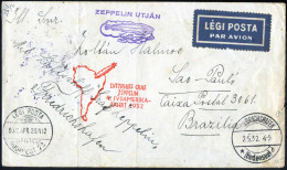 Cover 1932, "4. Südamerikafahrt-1932", Brief Von Budapest Nach Sao Paulo, Frankiert Rückseitig Mit 2,90 P., Mi. 241a Mit - Autres & Non Classés