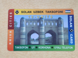 UZBEKISTAN-(UZ-SUT-0007A)-SOLAN-Khiva Cities(city North Gates)(1)(10units)-(022-216-612-100)(31.12.2004)used Card - Ouzbékistan