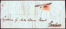 Cover S. Pietro Incariano, (SD Punti 8) Lettera Del 4.10.1855 Per Toscolano Affrancata Con 15 Cent. Rosso III Tipo Carta - Lombardo-Vénétie