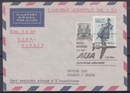 Action !! SALE !! 50 % OFF !! ⁕ Austria 1967 ⁕ Caravelle Direct Flight O S 901 Vienna - Moscow ⁕ Airmail Cover - Brieven En Documenten