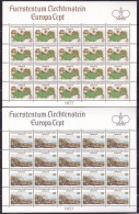 1977 Liechtenstein EUROPA CEPT EUROPE 20 Serie Di 2 Valori In 2 Minifogli  MNH** PAESAGGI, LANDSCAPES 2 Minisheets - 1977