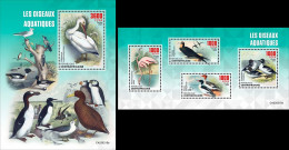 Centrafrica 2023, Animals, Water Birds, Penguin, 4val In BF+BF - Cranes And Other Gruiformes