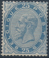 [(**) TB] N° 40, 25c Bleu Terne, Regommé - Compté Comme Sans Gomme - Cote: 444€ - 1869-1883 Leopold II.