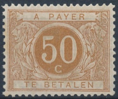 [** SUP] TX8, 50c Ocre-brun, Bon Centrage - Fraîcheur Postale - Cote: 207€ - Briefmarken