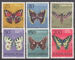 Yugoslavia Republic 1964 Butterflies Mi#1069-1074 Mint Never Hinged - Ungebraucht