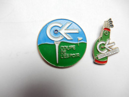 2 Beaux Pin's , Golf , Coupe De L'Espoir , Ligue Nationale Contre Le Cancer - Golf