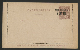 Carte-Lettre Neuve COTE 30 € 15ct Brun Albert 1er Surchargé "Taxe Réduite à 0F10". N° H3 - Ganzsachen