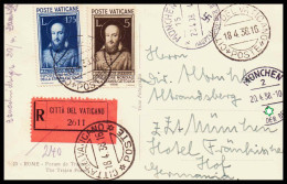 Vatikan 1937: Einschreiben  | R-Zettel, Dienstpost | Citta Del Vaticano, München - Covers & Documents