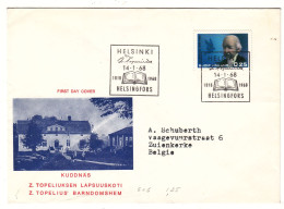 Finlande - Lettre De 1968 - Oblit Helsinki - Topelius - écrivain - Poëte - - Covers & Documents