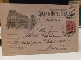 Cartolina Grand Hotel Fiorina Torino 1913 ,via Pietro Micca - Wirtschaften, Hotels & Restaurants