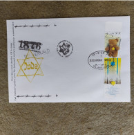 Israel 2004 Sheet Holocaust/Bears Stamps (Michel 1743/44) Used On FDC - Gebraucht (mit Tabs)