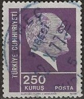 TURKEY 1972 Kemal Ataturk - 250k. - Lilac On Pink FU - Oblitérés