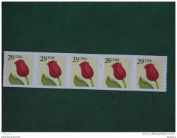 USA Etats-Unis D'Amerique United States 1991 TULP TULIPE Percé En Lignes 5 X Yv 1934b MNH ** - Bandes & Multiples