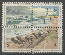 USA 1972 Cape Hatteras National Seashore  SC # 1448/51  Complete 4v Set In Block4 - Tiras Cómicas & Múltiples