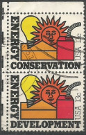 USA 1977 Energy Conservation & Development Cpl 2v Set In Vertical Pair SC.#1723/4 - VFU - Tiras Cómicas & Múltiples