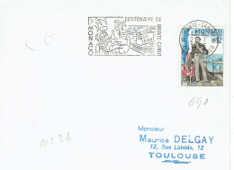 690 Monaco Rainier 0,12 F. Multicolor Flamme Centenaire Monte Carlo 22-7-1966 - Lettres & Documents