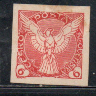 CZECHOSLOVAKIA CESKA CECOSLOVACCHIA 1918 1920 IMPERF. NEWSPAPER STAMPS WINDHOVER 6h MH - Zeitungsmarken