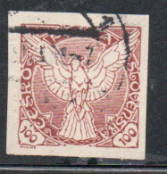 CZECHOSLOVAKIA CESKA CECOSLOVACCHIA 1918 1920 IMPERF. NEWSPAPER STAMPS WINDHOVER 100h USED USATO OBLITERE' - Zeitungsmarken