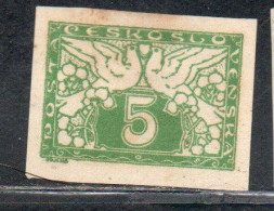 CZECHOSLOVAKIA CESKA CECOSLOVACCHIA 1919 1920 SPECIAL DELIVERY STAMPS DOVES 5h MH - Francobolli Di Servizio