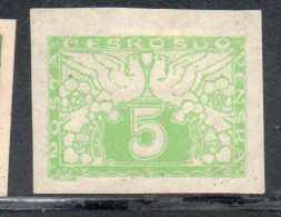 CZECHOSLOVAKIA CESKA CECOSLOVACCHIA 1919 1920 SPECIAL DELIVERY STAMPS DOVES 5h MH - Official Stamps