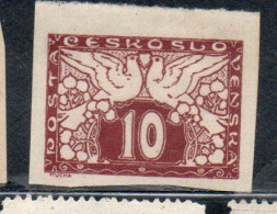 CZECHOSLOVAKIA CESKA CECOSLOVACCHIA 1919 1920 WHITE PAPER SPECIAL DELIVERY STAMPS DOVES 10h MH - Official Stamps