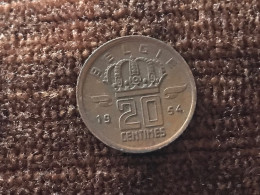 Münze Münzen Umlaufmünze Belgien 20 Centimes 1954 Belgie - 20 Centimes