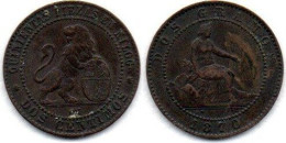 MA 26507 / Espagne - Spain - Spanien 2 Centimos 1870 OM TTB - Primi Conii