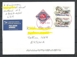 USA 2023 Air Mail Cover To ESTONIA O Holland (MI) - Brieven En Documenten