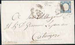 Lotto 10 Province Napoletane - 16/3/1861 - Lettera Da Napoli Per Catanzaro Affrancata Con 2 Gr. Azzurro Chiaro, N. 20, - Napels