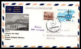 FFC Lufthansa  Beograd-Budapest-Munchen-Frankfurt  26/08/1967 - Brieven En Documenten