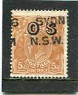 AUSTRALIA - 1932   5d  BROWN  KGV  HEAD  OVERPRINTED  OS   FINE USED  SG  O132 - Service