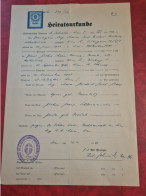 WIEN 1947 OESTERREICHSCHE STEMPELMARKE HEIRATSURKUNDE ACTE MARIAGE ALTKATOLISCHEN KIRCHENGEMEINDE - Steuermarken