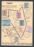 Carte Du 1 Er Service Postal Belge Par Hélicoptère En 1950 - L 32486 - Oblitérés