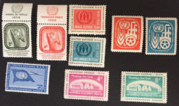 1959 - United Nations UNO UN ONU - 9 Stamps Of The Year 1959 -  Unused - Nuevos