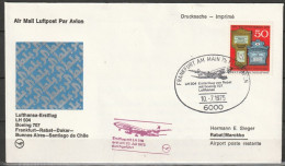 Flugpost/ Erstflug 1975 LH504 Mit Boeing 707 Frankfurt - Rabat 10.7.1975 Ankunftstempel 23.7.75 ( FP 209) - Premiers Vols