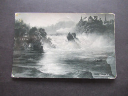 Schweiz 1906 AK Rheinfall 2x Stempel Neuhausen Schaffhausen Nach Karlsruhe (Baden) Mit Ank. Stempel - Neuhausen Am Rheinfall