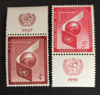 1957 /59 - United Nations UNO UN ONU -  Airmail - World And UN - Symbol - Unused - Nuevos