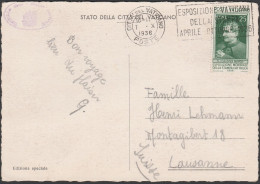 Lotto 429 27/10/1936 - Cartolina Affrancata Con Esposizione Mondiale Stampa Cattolica 25 C. SPL - Brieven En Documenten
