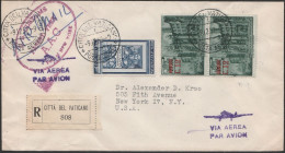 Vaticano Lotto 439 9/12/1952 - Lettera Di Posta Aerea Diretta Negli USA, Affrancata Con Graziano L.500 N. 21 + - Briefe U. Dokumente