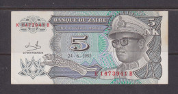 ZAIRE - 1993 5 New Likuta AUNC/XF Banknote As Scans - Zaire