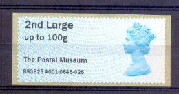 UK Post & Go ATM 2nd Class The Postal Museum Her Majesty The Queen MNH - Post & Go (automatenmarken)