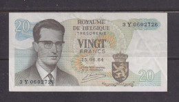 BELGIUM - 1964 20 Francs Circulated Banknote As Scans - Sonstige & Ohne Zuordnung