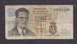 BELGIUM - 1964 20 Francs Circulated Banknote As Scans - Other & Unclassified