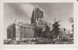 Chateau Frontenac Vue De L'entrée Des Clients. Québec Canada Vintage Bus Voitures Parc P1981 Real Photo B&W Animation 2 - Québec - Château Frontenac