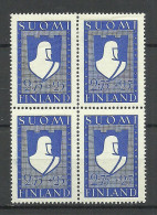 FINLAND FINNLAND 1941 Michel 238 In 4-Block MNH/MH (2 Upper Stamps Are MH/*, 2 Lower Stamps Are MNH/**) - Unused Stamps