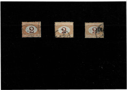 ITALIA REGNO ,"Segnatasse",2c. Ocra E Carminio ,3 Usati ,qualita Discreta - Postage Due