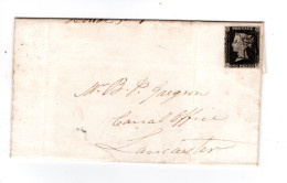1841 , 1 P. Black , 4 Large Margins , Cpl. Cover With Full Contents -clear " KENDAL- AP 10 -1841 " - Storia Postale