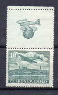 MONK660 - CECOSLOVACCHIA 1946 ,  Posta Aerea Yvert N. 22 Due Esemplari ***  MNH. Gomma Stanca - Poste Aérienne