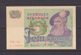 SWEDEN - 1981 5 Kronor AUNC/UNC Banknote As Scans - Suecia